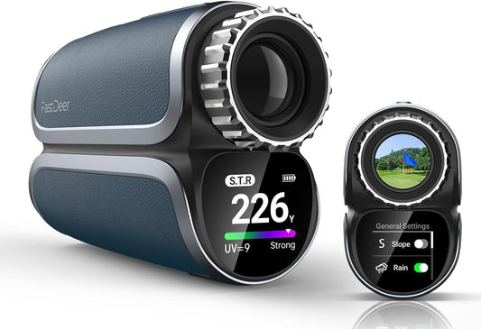 FastDeer Range Finder Golf S2,Premium Touchscreen & Automatic Brightness Adjustment High Precision Golf Rangefinder, Flag Lock Vibration,Golf Rangefinder with Slope,Triangulation,UV Reminder,Rain Mode