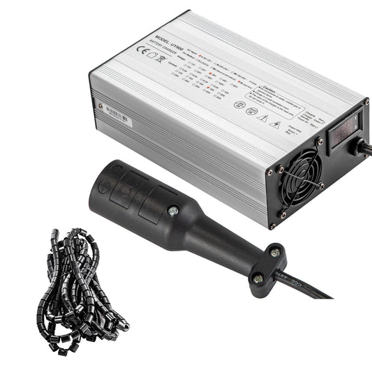 Golf Cart Battery Charger 48V Club Car Charger 15A Golf Cart Electric Charger 3 Pin Plug Round/LED Club Car Battery Charger Aluminum Shell Power Wise Golf Cart Battery Charger for Ez Go Yamaha