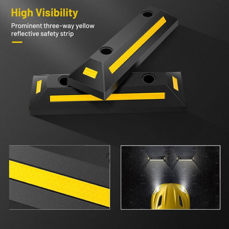 Garage Wheel Stopper with Reflective Stripes for Parking Block