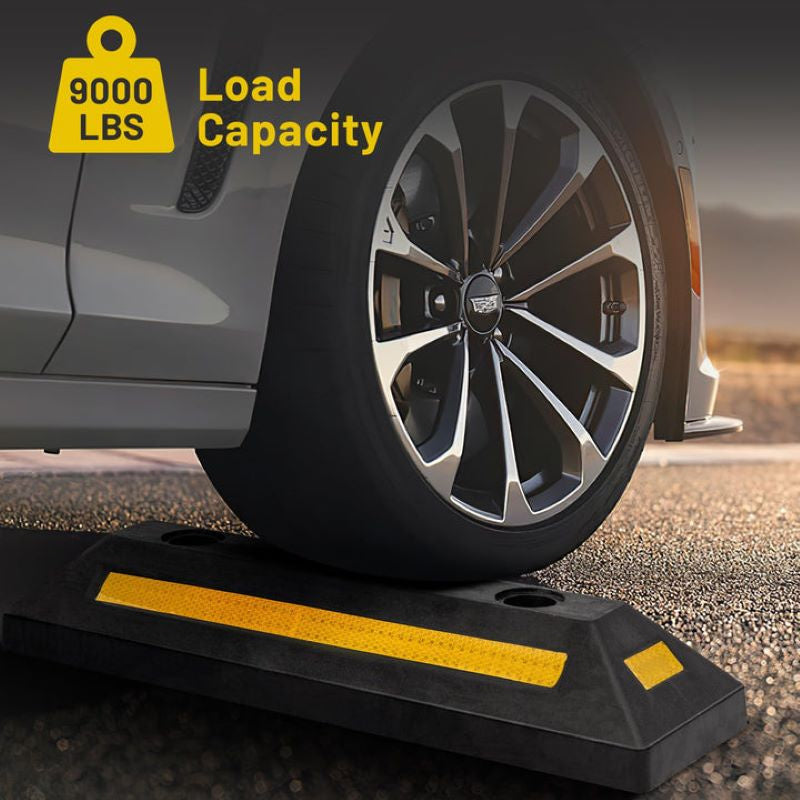 Garage Wheel Stopper with Reflective Stripes for Parking Block