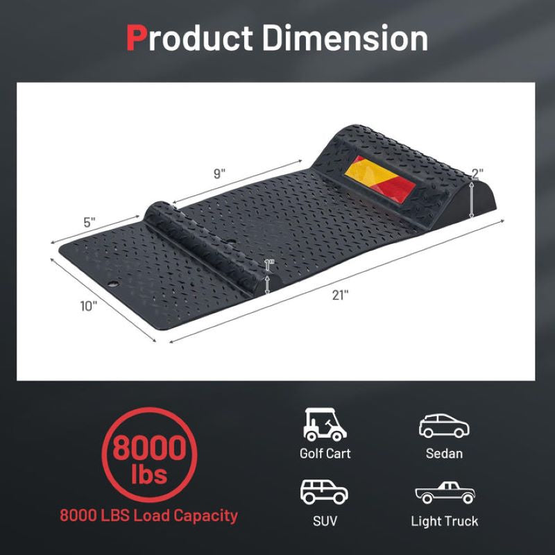Garage Wheel Stopper with Reflective Stripes for Parking Block