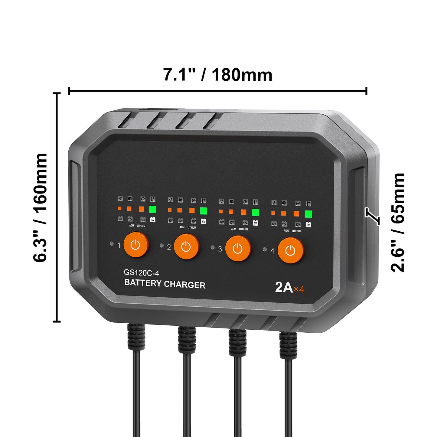 Smart Battery Charger, 8-Amp, LiFePO4 Lead-Acid (AGM / Gel / SLA) Car Battery Charger, Fully-Automatic Charger Maintainer for Boat Motorcycle Lawn Mower Golf Cart Marine Deep Cycle