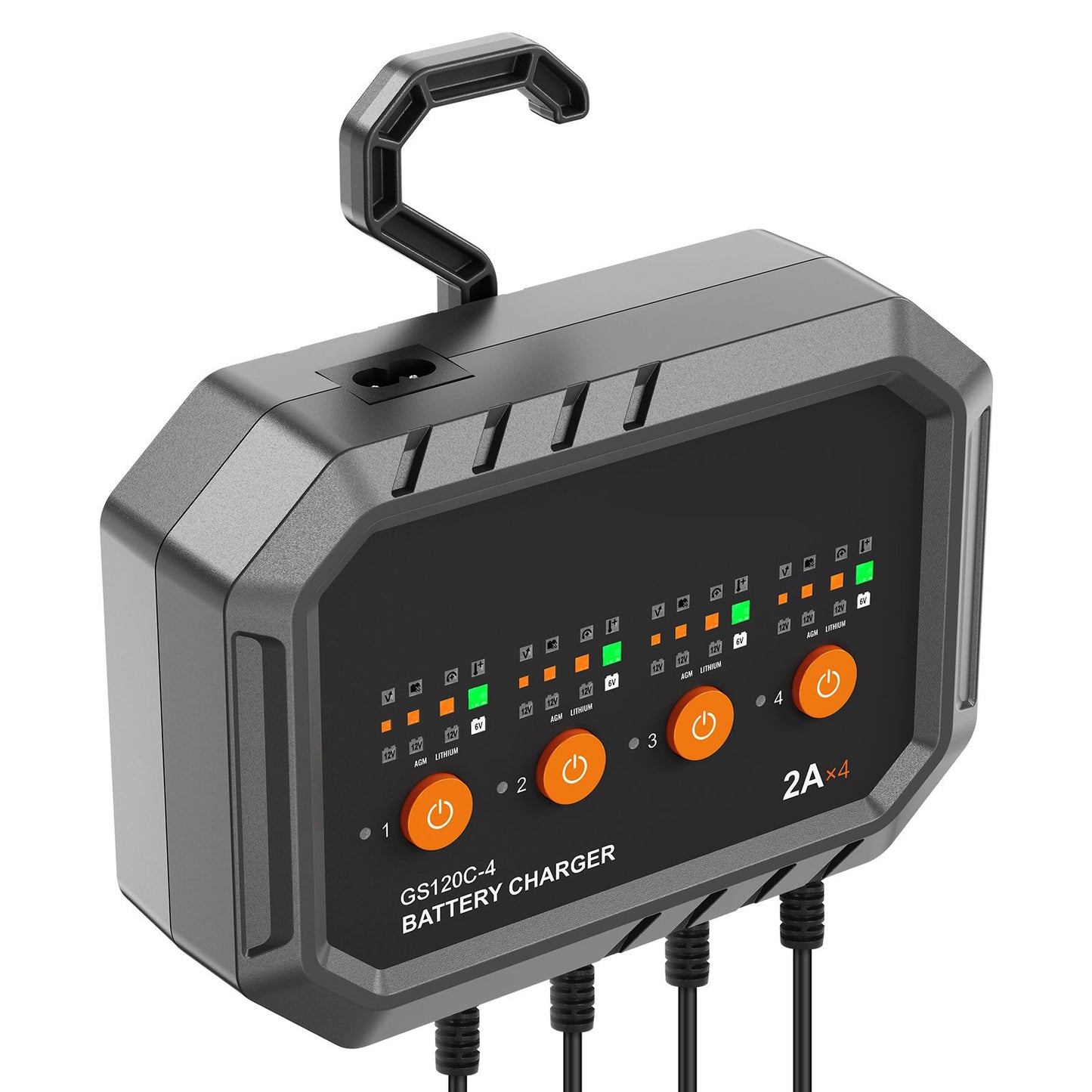 Smart Battery Charger, 8-Amp, LiFePO4 Lead-Acid (AGM / Gel / SLA) Car Battery Charger, Fully-Automatic Charger Maintainer for Boat Motorcycle Lawn Mower Golf Cart Marine Deep Cycle