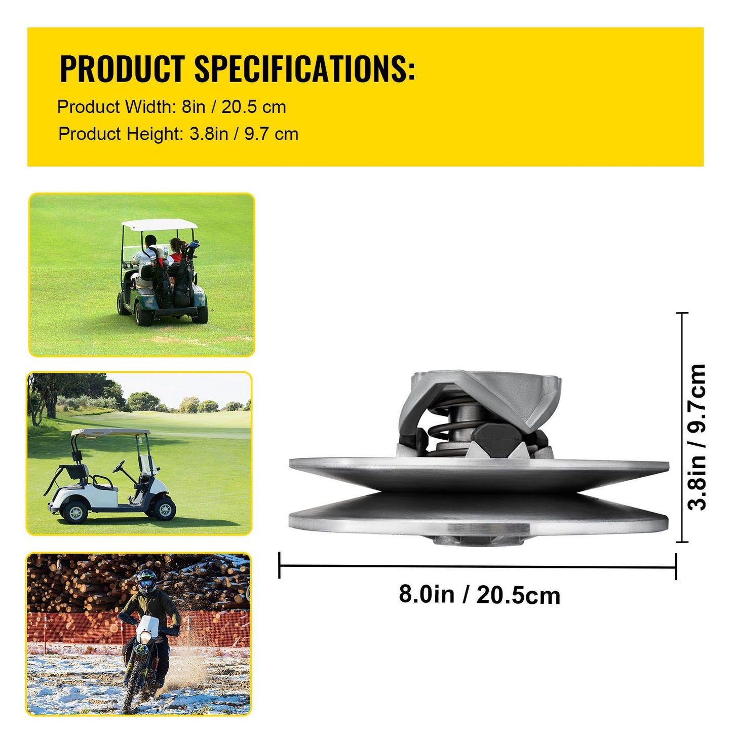 Golf Cart High Torque Driven Clutch for Club Car DS & Precedent 1997 to Up Club Car 4-Cycle Gas Golf Cart Model, Silver