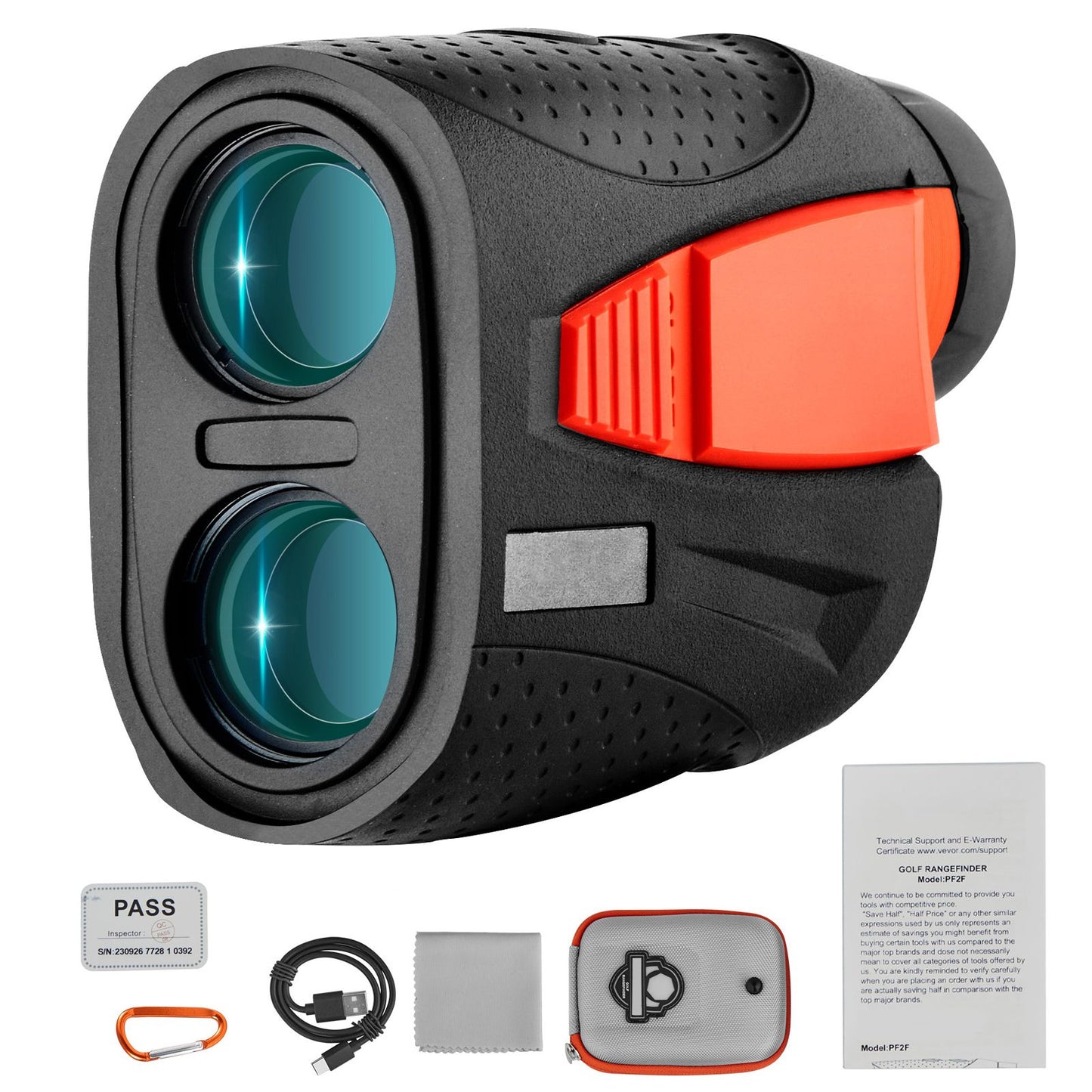 Magnetic Golf Rangefinder, 1300 Yards Laser Golfing Hunting Range Finder, 6X Magnification Golfing Accessory with Distance Measuring, High-Precision Flag Lock Vibration, Slope, USB Charge