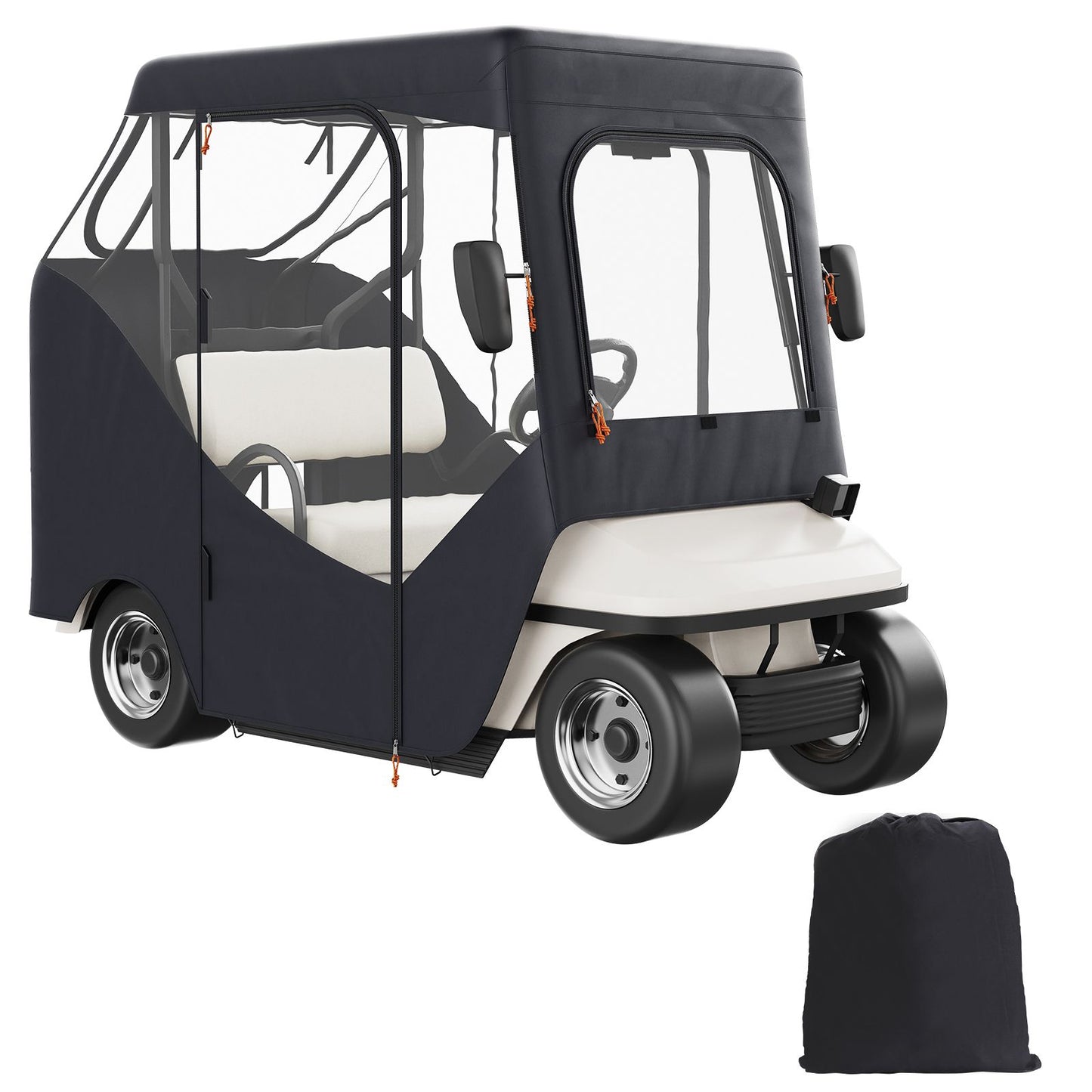Golf Cart Enclosure, Polyester Driving Enclosure, Club Car Covers Suitable for 2-Seater Golf Carts, Sunproof and Dustproof Outdoor Cart Cover