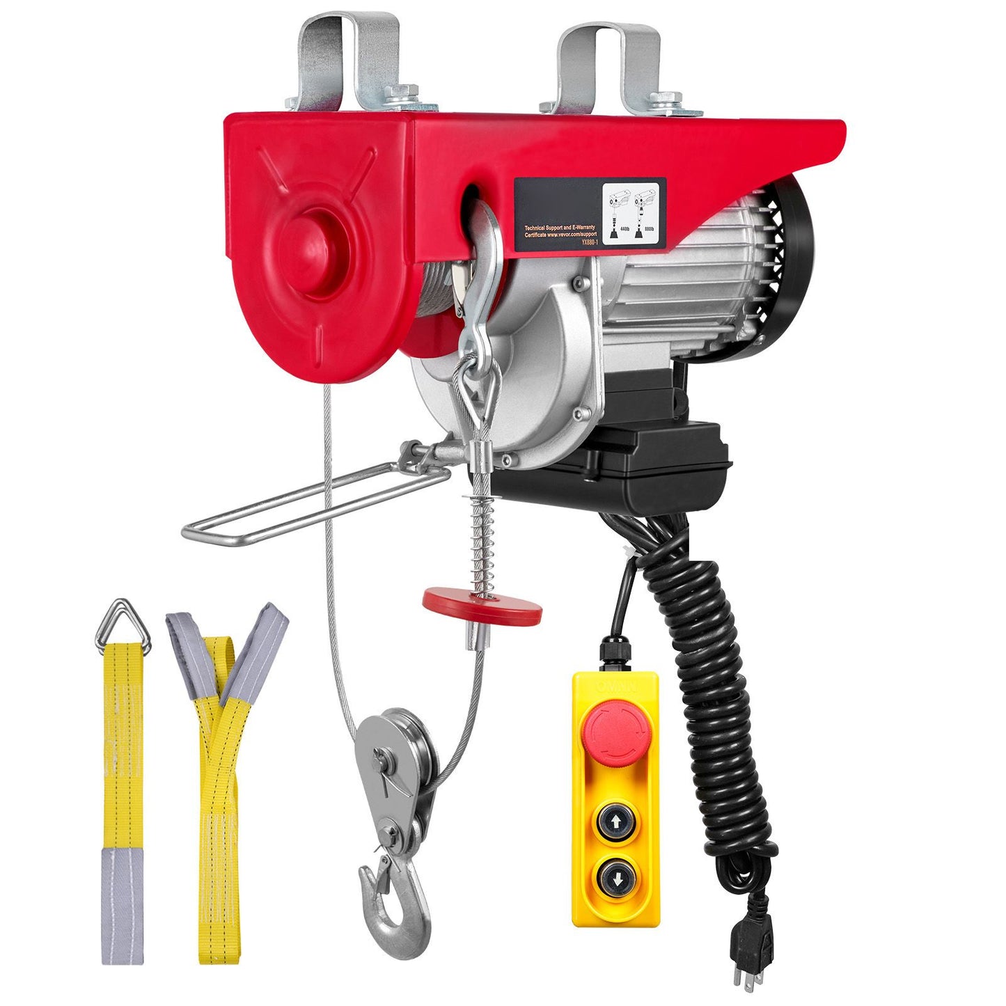 880lbs Electric Hoist with 14ft Wired Remote Control, 110V Electric Hoist Attic Lift 20-40 FT Lifting Height for Garage Attic Warehouse Factory