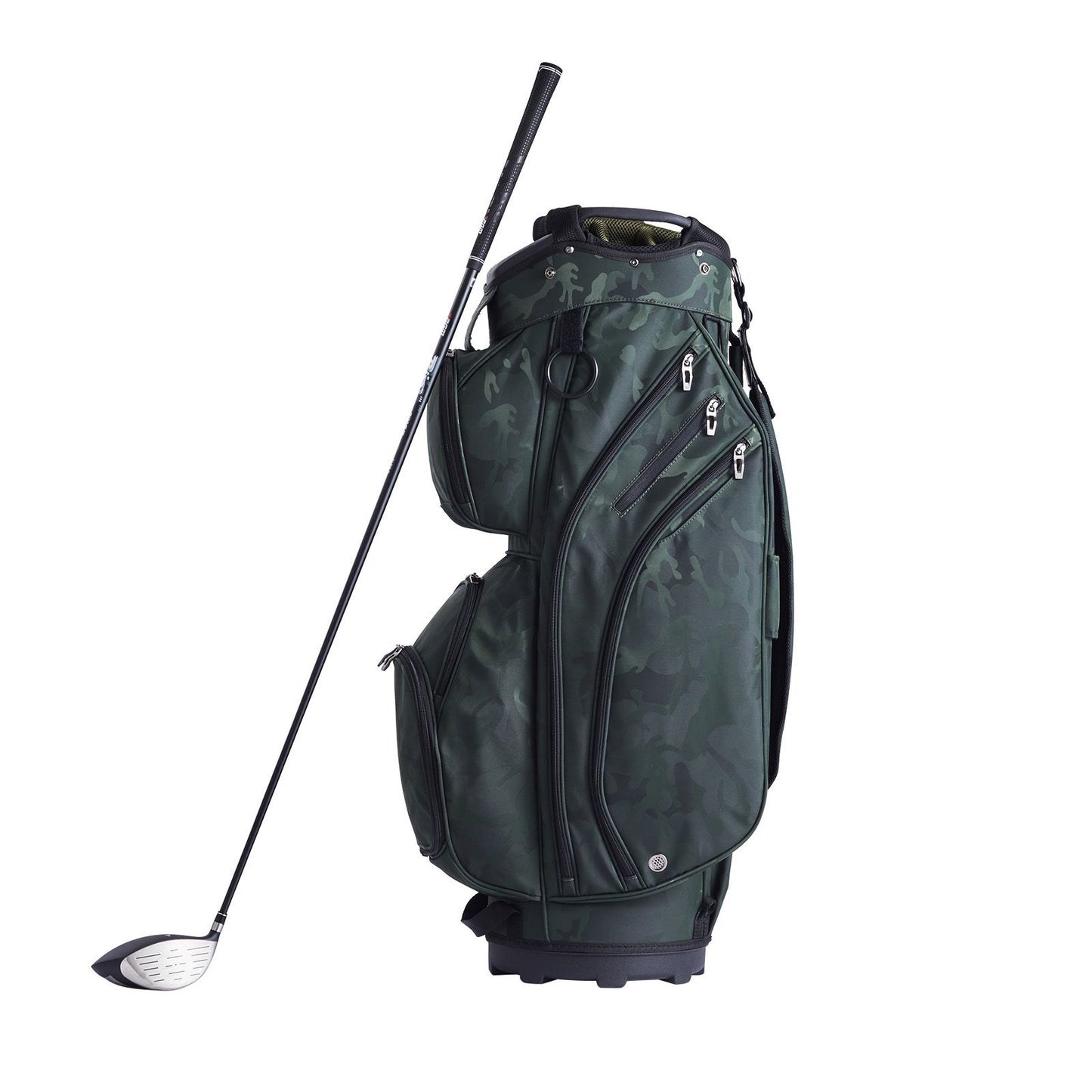 Golf Cart Bag with 14 Way Organizer Divider Top, 36' 11 Pockets Premium Nylon Cart Bag, Durable Golf Bags with Handles & Dust Cover & Detachable Straps for Men & Women, Army Green