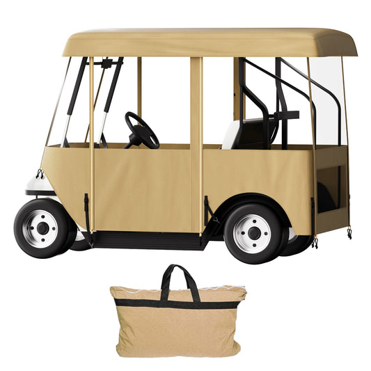Golf Cart Enclosure, with 4-Sided Fairway Deluxe, 300D Waterproof Driving Enclosure with Transparent Windows, Fit for 2+2 Seats Golf Carts (Roof Up to 78.7''L)