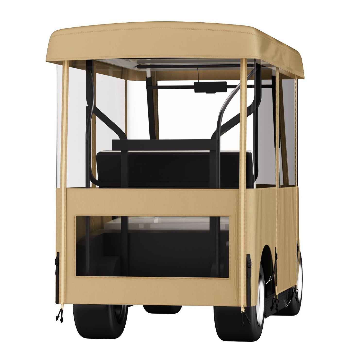 Golf Cart Enclosure, with 4-Sided Fairway Deluxe, 300D Waterproof Driving Enclosure with Transparent Windows, Fit for 2+2 Seats Golf Carts (Roof Up to 78.7''L)
