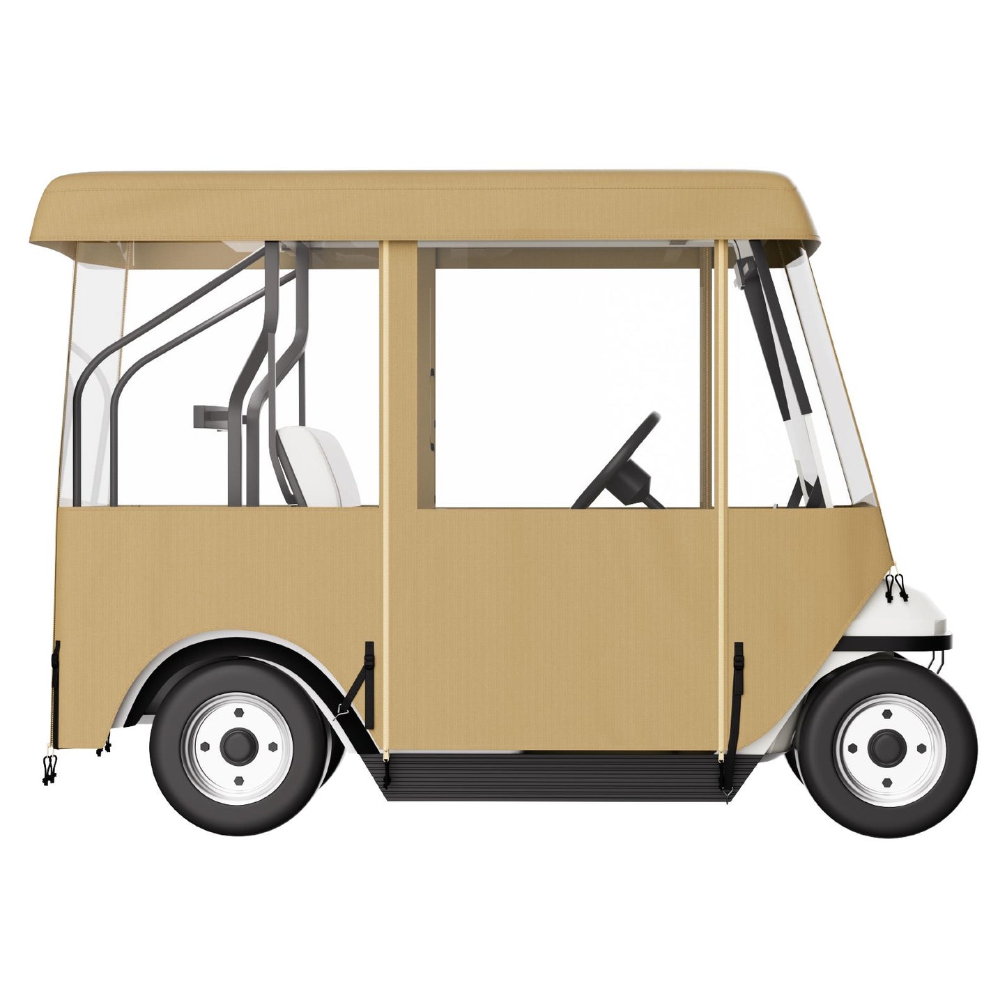 Golf Cart Enclosure, with 4-Sided Fairway Deluxe, 300D Waterproof Driving Enclosure with Transparent Windows, Fit for 2+2 Seats Golf Carts (Roof Up to 78.7''L)