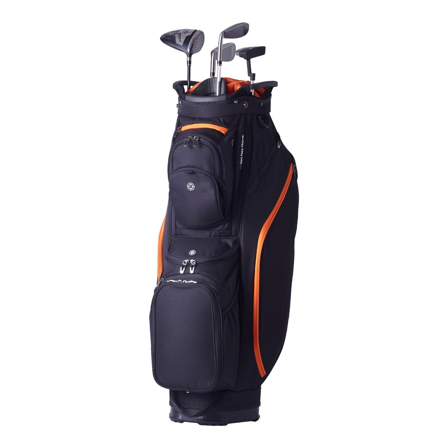 Golf Cart Bag with 14 Way Organizer Divider Top, 36' 13 Pockets Premium Cart Bag, Durable Golf Bags with Handles & Dust Cover & Detachable Straps for Men & Women, Black & Orange