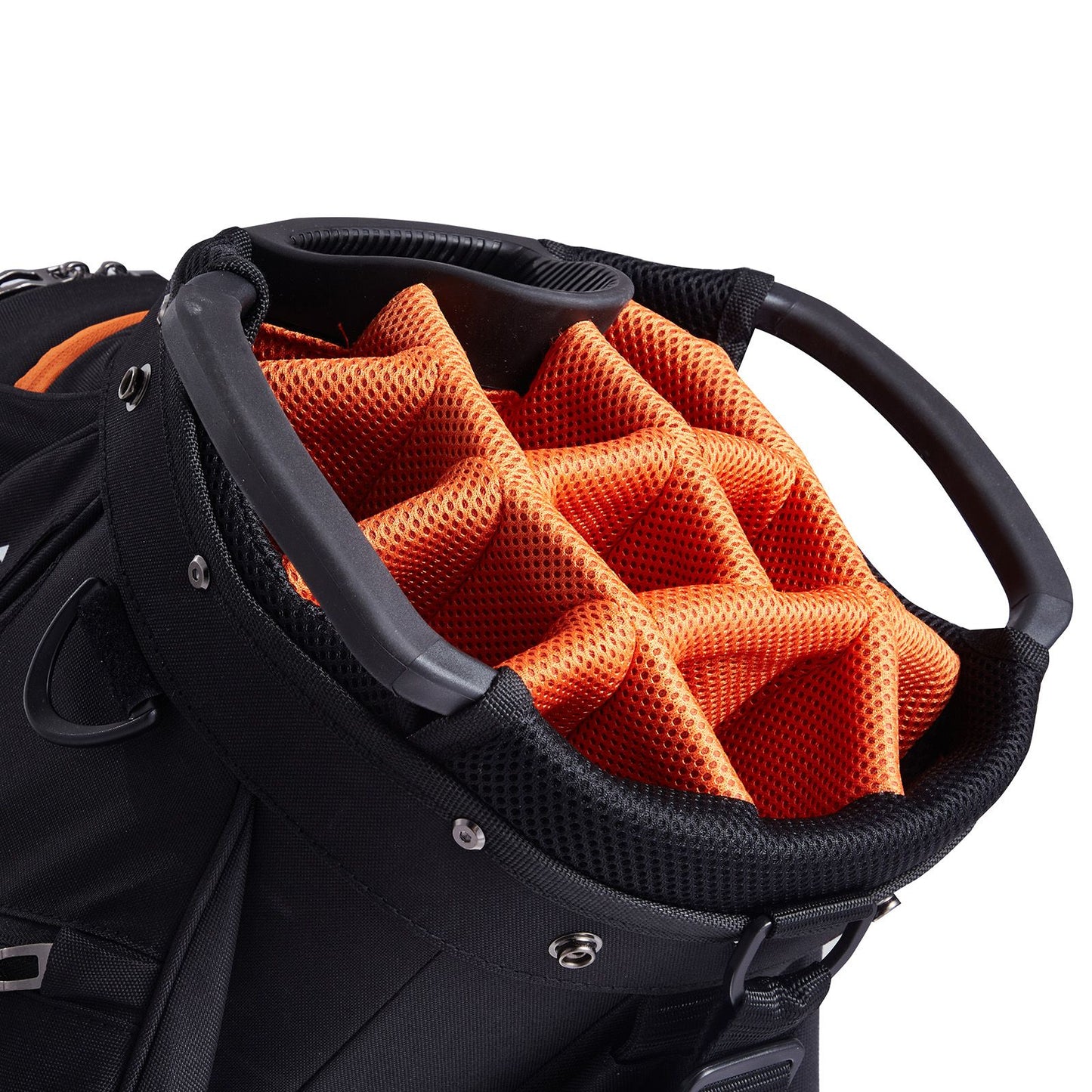 Golf Cart Bag with 14 Way Organizer Divider Top, 36' 13 Pockets Premium Cart Bag, Durable Golf Bags with Handles & Dust Cover & Detachable Straps for Men & Women, Black & Orange