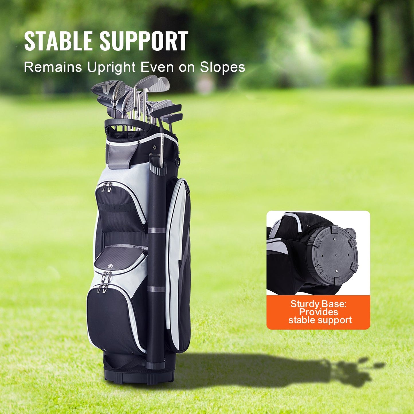 Golf Cart Bag with 14 Way Organizer Divider Top, 36' Multiple Pockets Premium Nylon Cart Bag, Durable Golf Bags with Handles & Dust Cover & Detachable Straps for Men & Women, Black Color-Block
