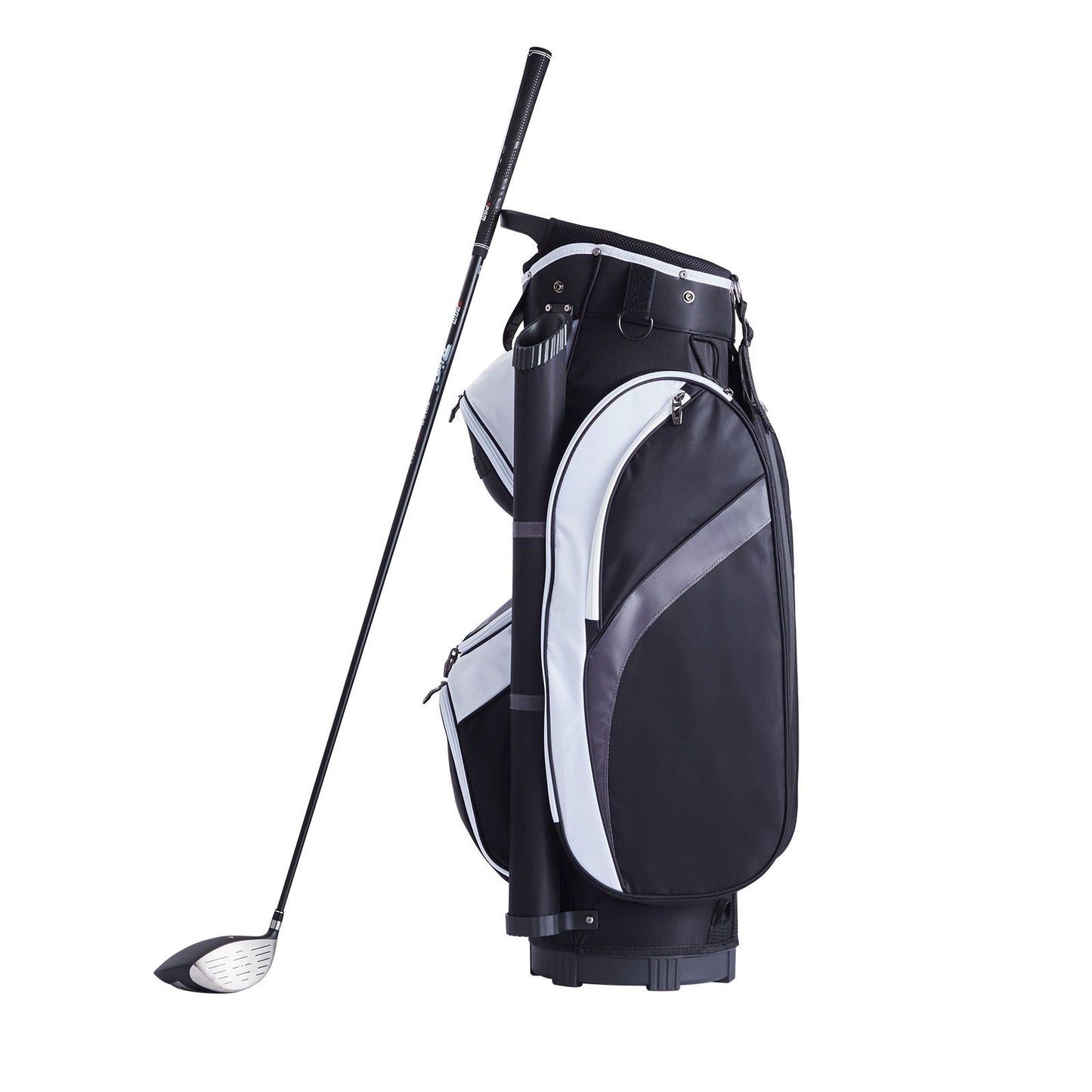Golf Cart Bag with 14 Way Organizer Divider Top, 36' Multiple Pockets Premium Nylon Cart Bag, Durable Golf Bags with Handles & Dust Cover & Detachable Straps for Men & Women, Black Color-Block