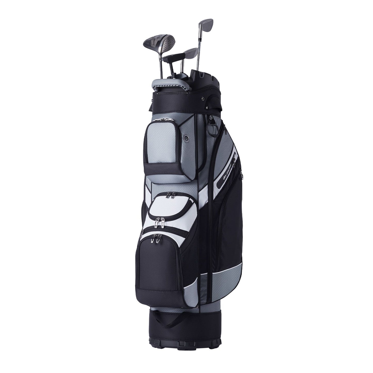 Golf Cart Bag with 14 Way Organizer Divider Top, 41' 13 Pockets Premium Nylon Cart Bag, Durable Golf Bags with Handles & Dust Cover & Detachable Straps for Men & Women, Black Color-Block