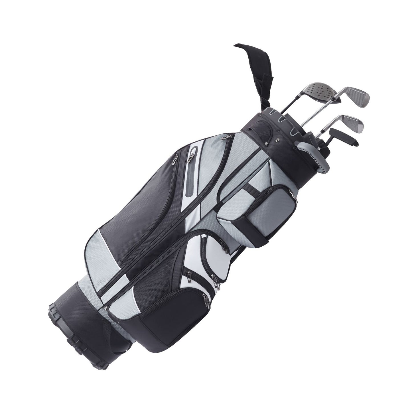 Golf Cart Bag with 14 Way Organizer Divider Top, 41' 13 Pockets Premium Nylon Cart Bag, Durable Golf Bags with Handles & Dust Cover & Detachable Straps for Men & Women, Black Color-Block