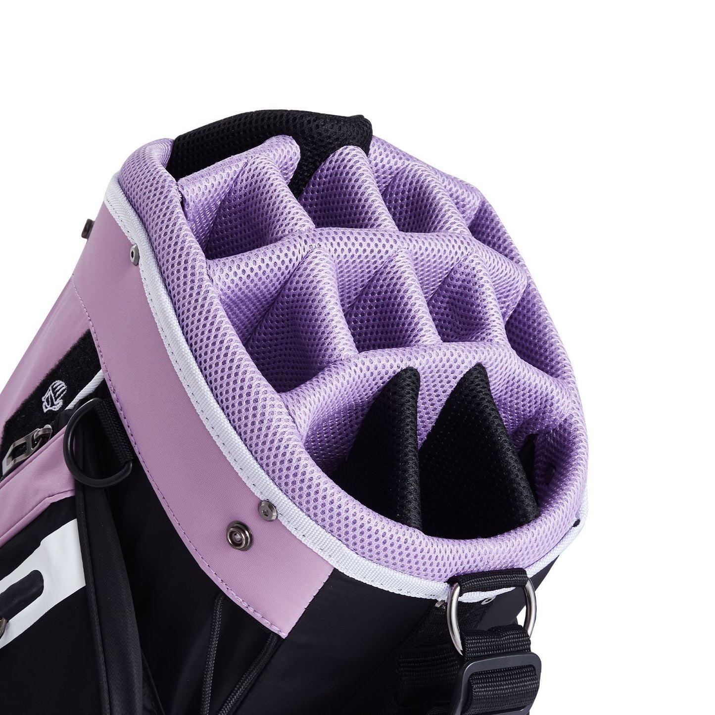 Golf Cart Bag with 14 Way Organizer Divider Top, 36' Multiple Pockets Premium Cart Bag, Durable Golf Bags with Handles & Dust Cover & Detachable Strap for Men & Women, Black Purple