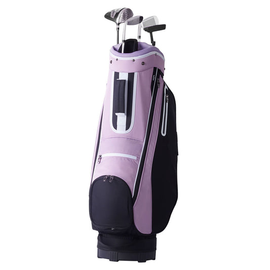 Golf Cart Bag with 14 Way Organizer Divider Top, 36' Multiple Pockets Premium Cart Bag, Durable Golf Bags with Handles & Dust Cover & Detachable Strap for Men & Women, Black Purple