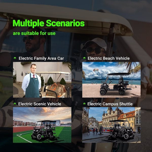 Golf Cart, Golf Car Build in 48V 5000W AC Motor with 18 Inch Off Road Tires, Electric Golf Cart with Independent Suspension for Golf, Hunt, Scenic Spot, Hotel, Beach, School and Farm