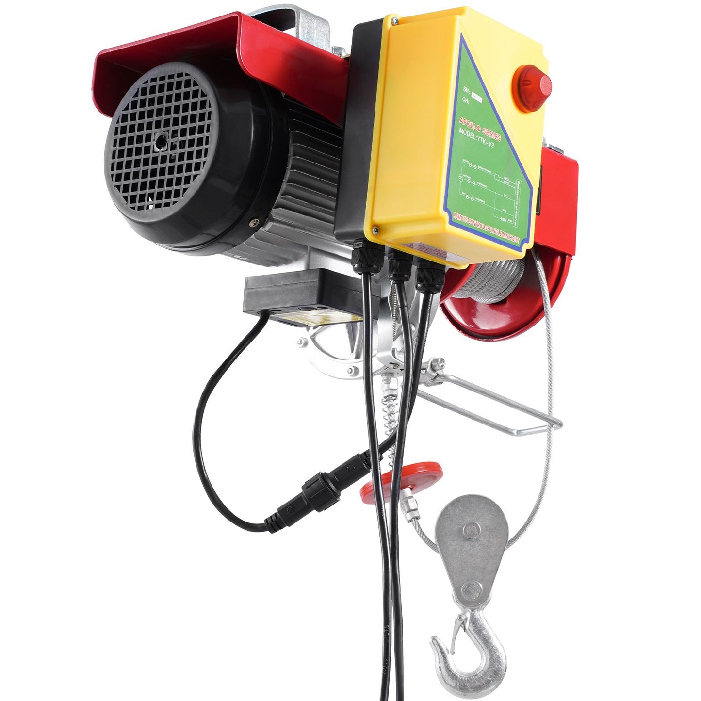 Electric Hoist, 2200 lbs 120V Electric Winch with 328 ft Wireless & 14 ft Wired Remote Control, 40 ft Single Cable Lifting Height, Single/Double Slings, Lift Hoist for Garage Warehouse Factory