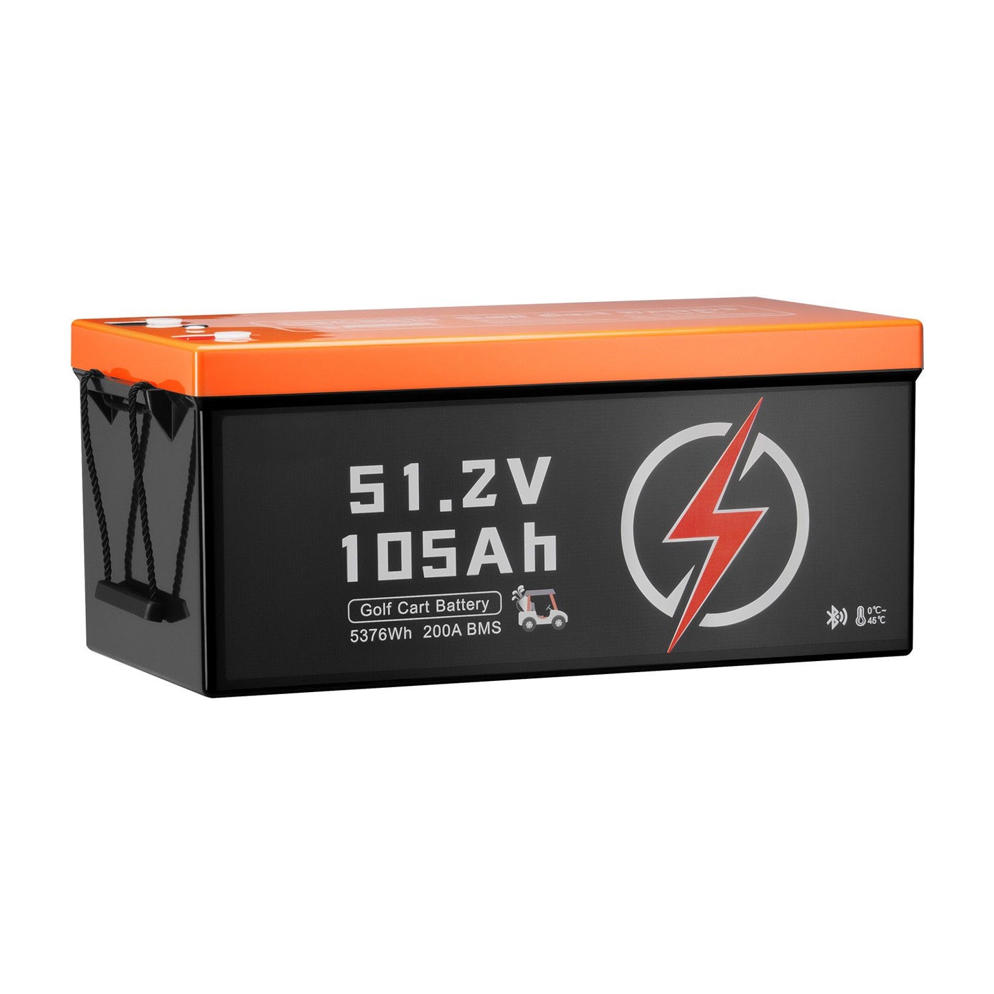 48V 105Ah Golf Cart Lithium Battery, 48 Volt Golf Cart Battery with 200A BMS, LCD Monitor and Mobile APP, LiFePO4 Battery with 600A Peak Current, ABS Shell and 4000+ Cycles, for Golf Carts