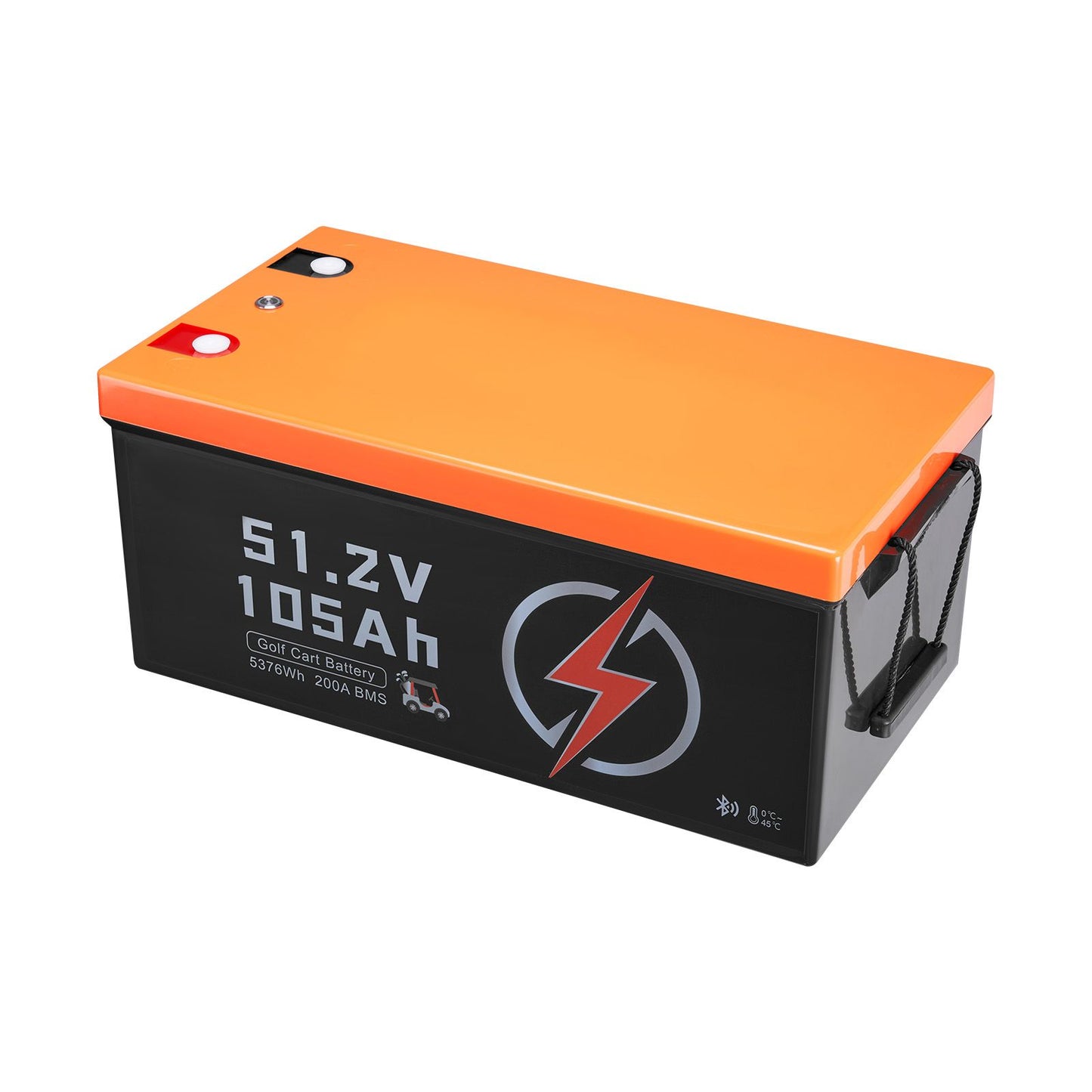 48V 105Ah Golf Cart Lithium Battery, 48 Volt Golf Cart Battery with 200A BMS, LCD Monitor and Mobile APP, LiFePO4 Battery with 600A Peak Current, ABS Shell and 4000+ Cycles, for Golf Carts