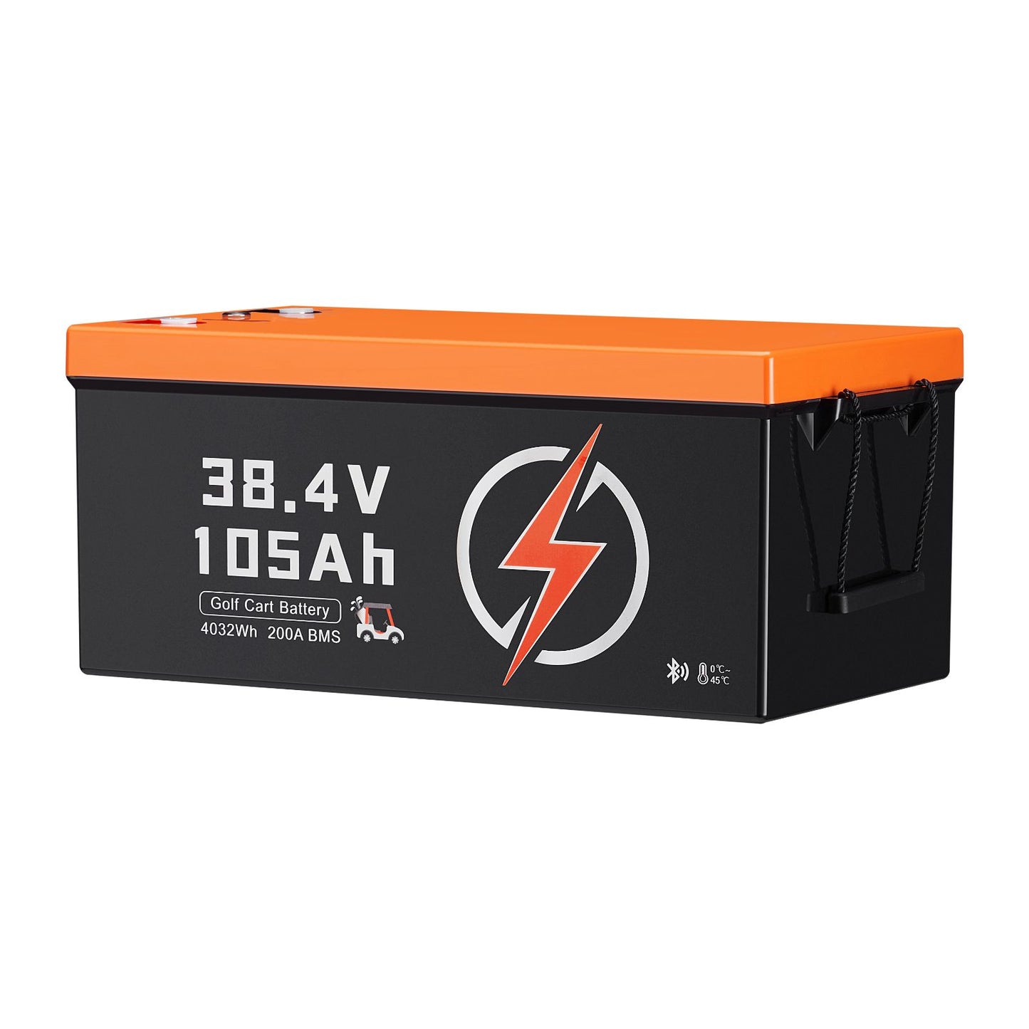 36V 105Ah Golf Cart Lithium Battery, 36 Volt Golf Cart Battery with 200A BMS, LCD Monitor and Mobile APP, LiFePO4 Battery with 600A Peak Current, 20A Charger and 4000+ Cycles, for Golf Carts