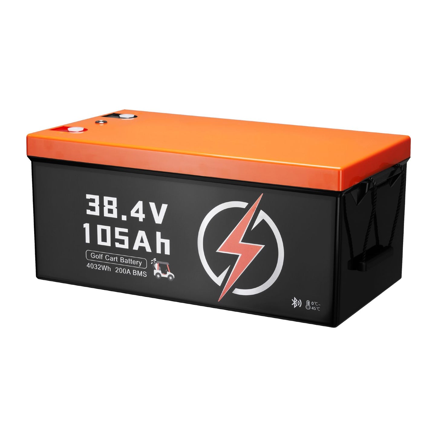 36V 105Ah Golf Cart Lithium Battery, 36 Volt Golf Cart Battery with 200A BMS, LCD Monitor and Mobile APP, LiFePO4 Battery with 600A Peak Current, 20A Charger and 4000+ Cycles, for Golf Carts