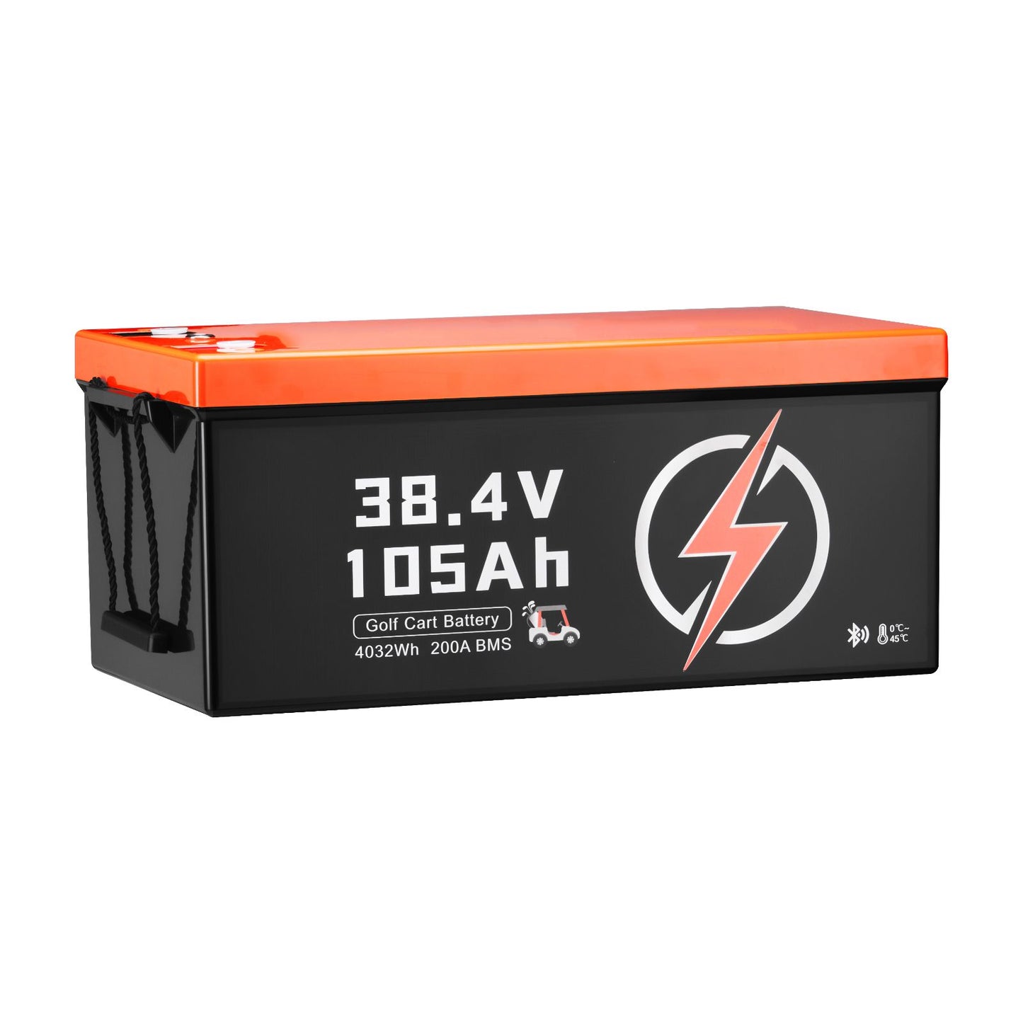 36V 105Ah Golf Cart Lithium Battery, 36 Volt Golf Cart Battery with 200A BMS, LCD Monitor and Mobile APP, LiFePO4 Battery with 600A Peak Current, 20A Charger and 4000+ Cycles, for Golf Carts