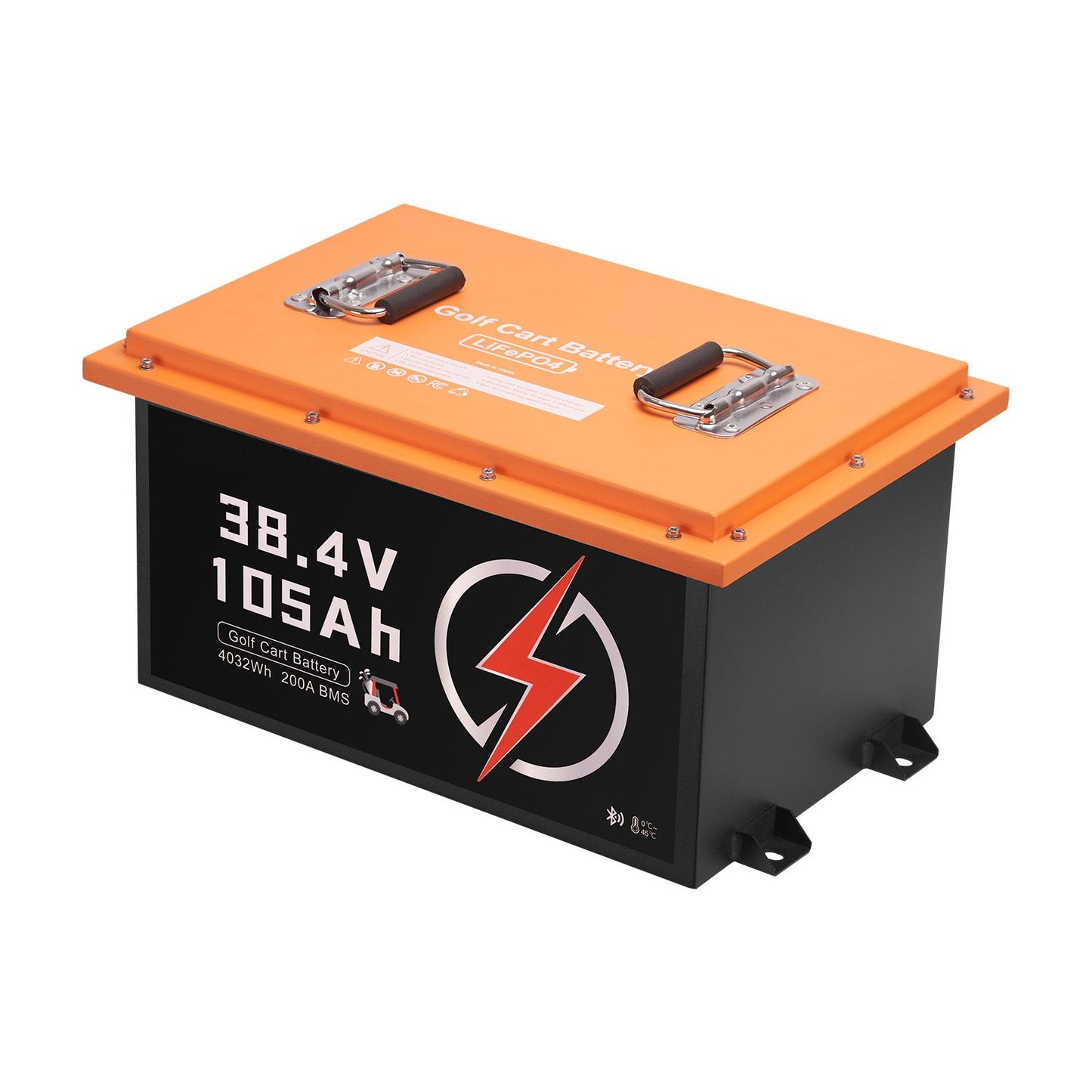 36V 105Ah Golf Cart Lithium Battery, 36 Volt Golf Cart Battery with 200A BMS, Touch Monitor and Mobile APP, LiFePO4 Battery with 600A Peak Current, 20A Charger and 4000+ Cycles, for Golf Carts