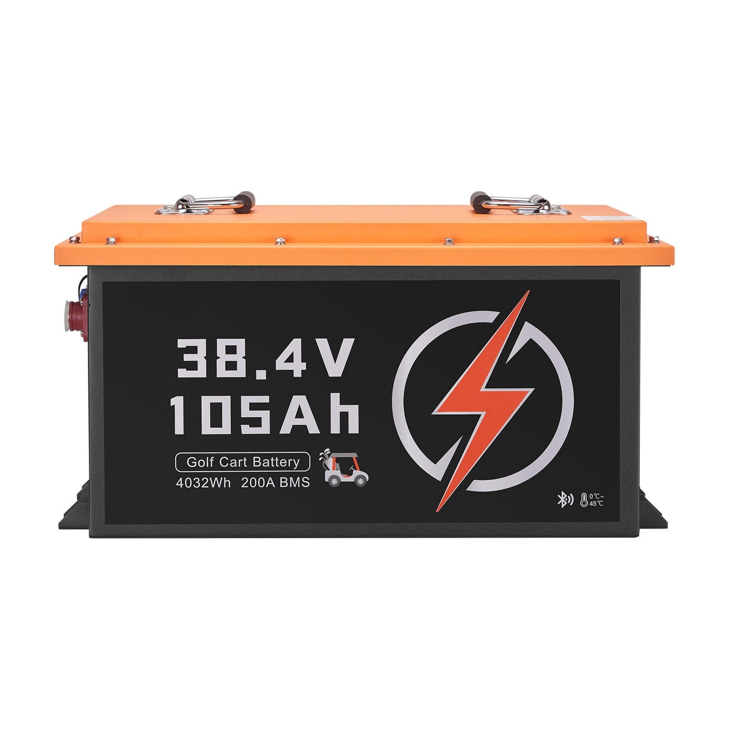 36V 105Ah Golf Cart Lithium Battery, 36 Volt Golf Cart Battery with 200A BMS, Touch Monitor and Mobile APP, LiFePO4 Battery with 600A Peak Current, 20A Charger and 4000+ Cycles, for Golf Carts