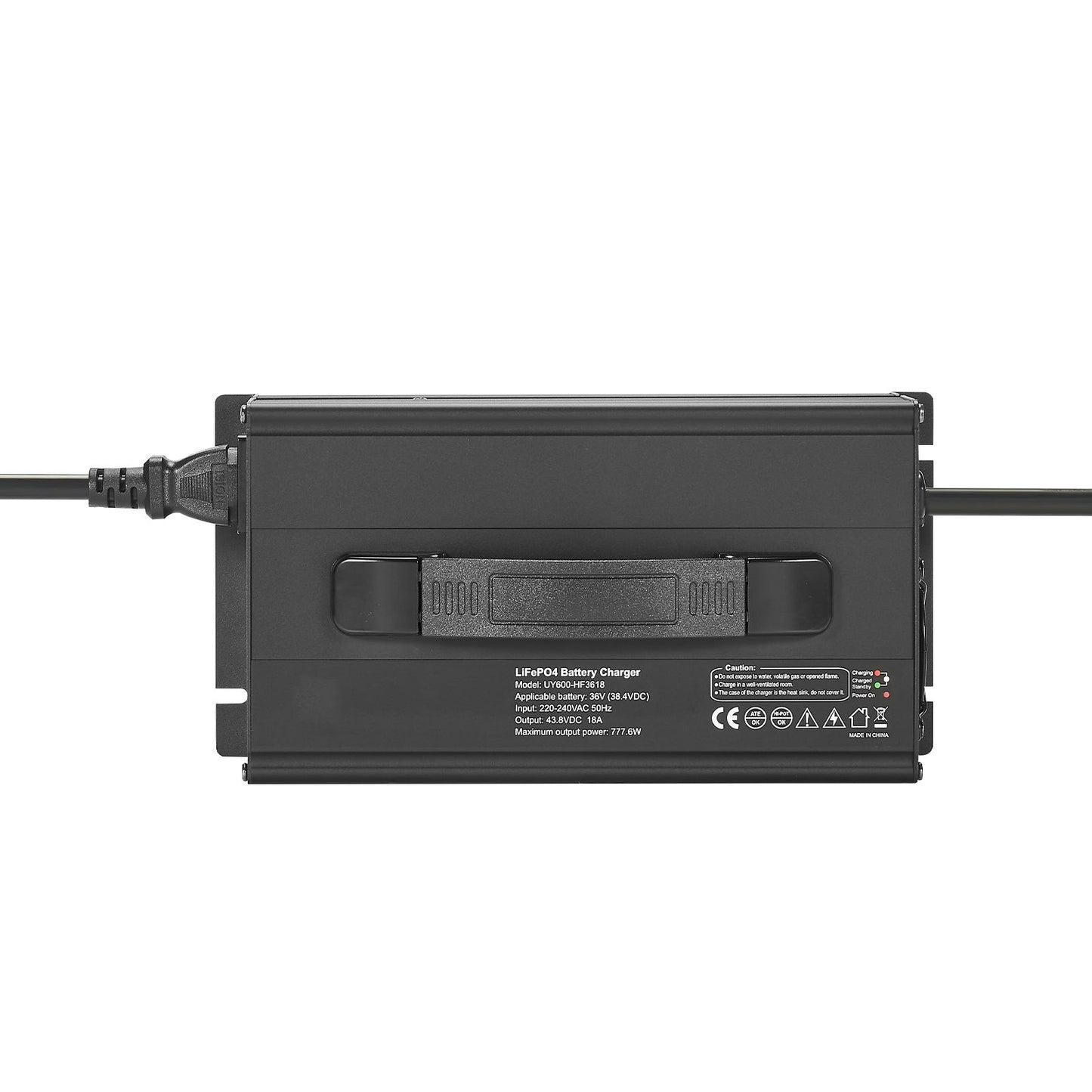 36V 18A Lithium Battery Charger, 43.8V, AC-DC LiFePO4 Smart Charger, with Anderson Connector, LED Indicator, 0V Activation, for Lithium LiFePO4 Deep Cycle Rechargeable Batteries of Boat, RV