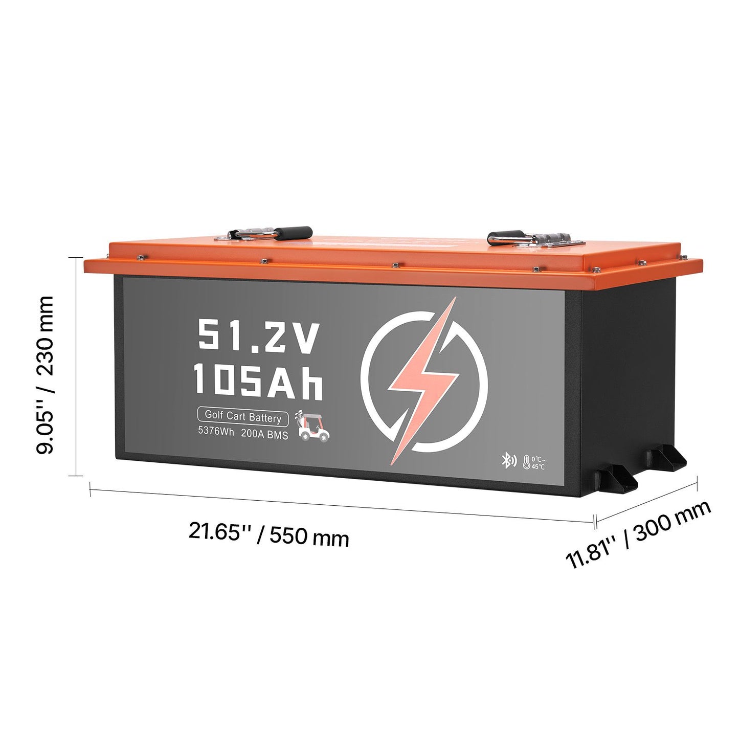 48V 105Ah Golf Cart Lithium Battery, 48 Volt Golf Cart Battery with 200A BMS, Touch Monitor and Mobile APP, LiFePO4 Battery with 600A Peak Current, 20A Charger and 4000+ Cycles, for Golf Carts