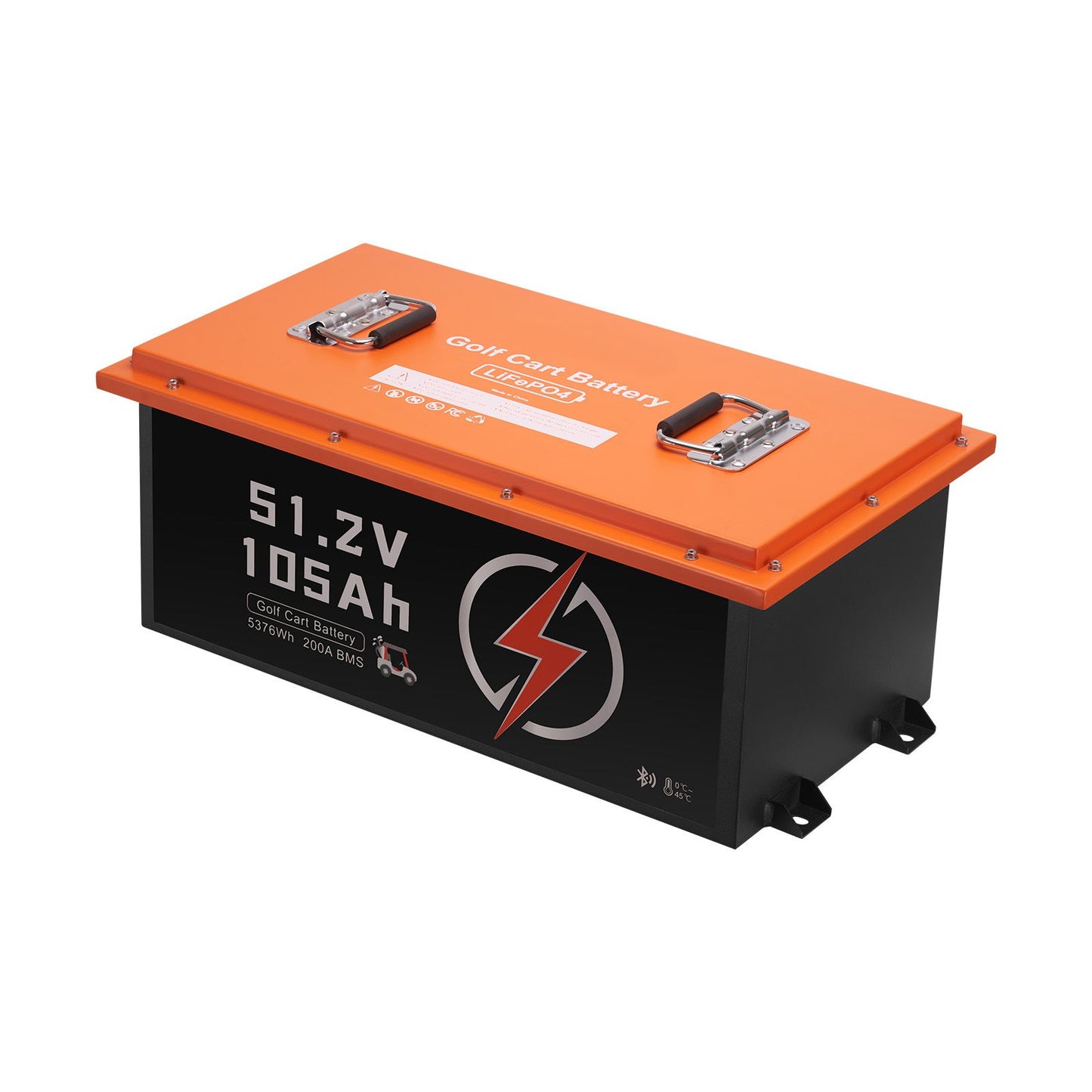 48V 105Ah Golf Cart Lithium Battery, 48 Volt Golf Cart Battery with 200A BMS, Touch Monitor and Mobile APP, LiFePO4 Battery with 600A Peak Current, 20A Charger and 4000+ Cycles, for Golf Carts