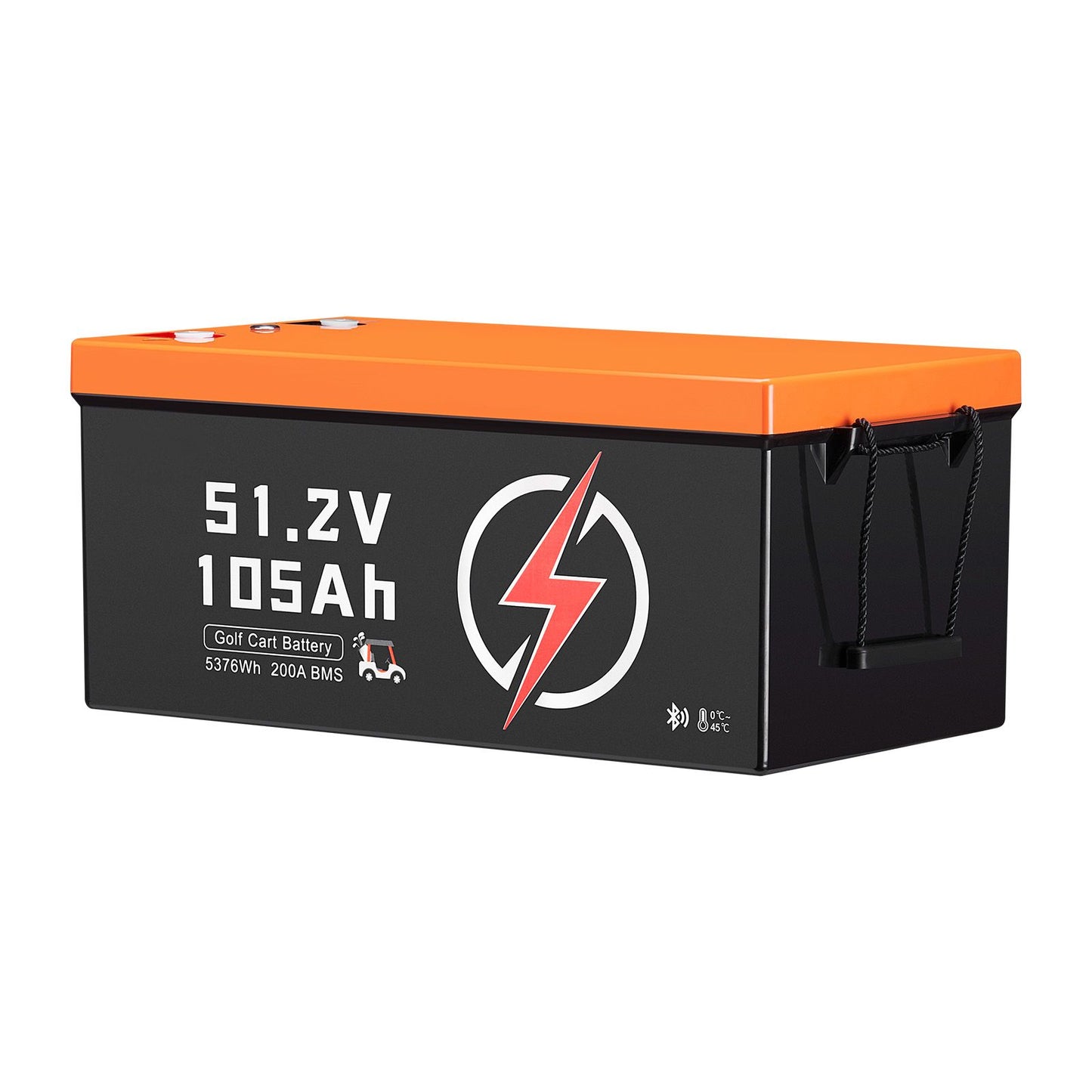 48V 105Ah Golf Cart Lithium Battery, 48 Volt Golf Cart Battery with 200A BMS, LCD Monitor and Mobile APP, LiFePO4 Battery with 600A Peak Current, 20A Charger and 4000+ Cycles, for Golf Carts