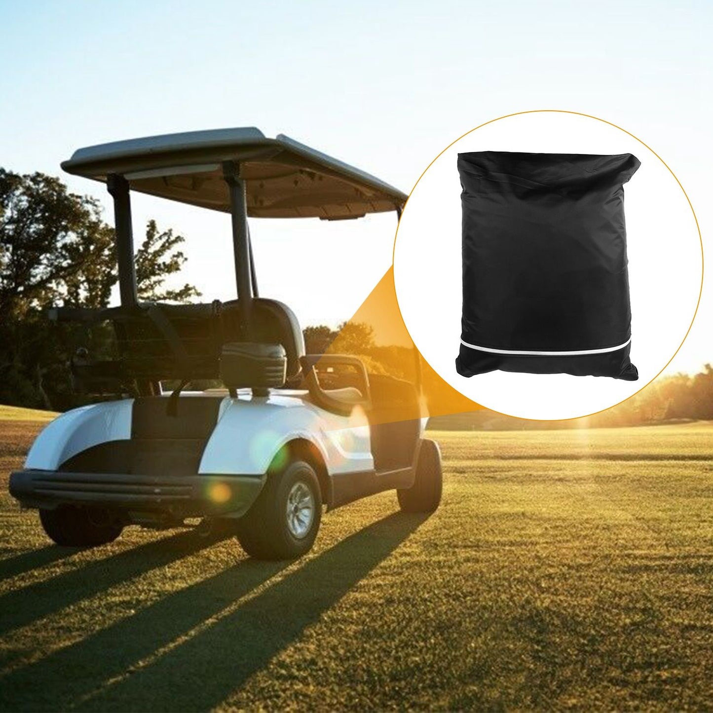 Universal 4 Passengers Golf Cart Cover 210D Water-Resistant UV-Resistant Outdoor Cover Fits For EZGO Club Car Yamaha