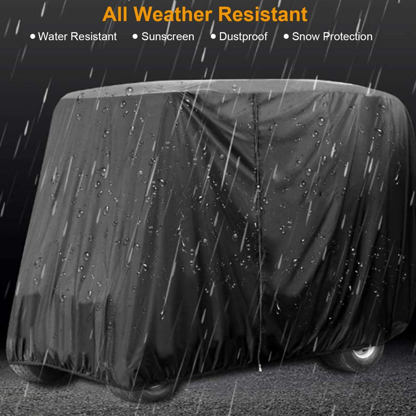 Universal 4 Passengers Golf Cart Cover 210D Water-Resistant UV-Resistant Outdoor Cover Fits For EZGO Club Car Yamaha