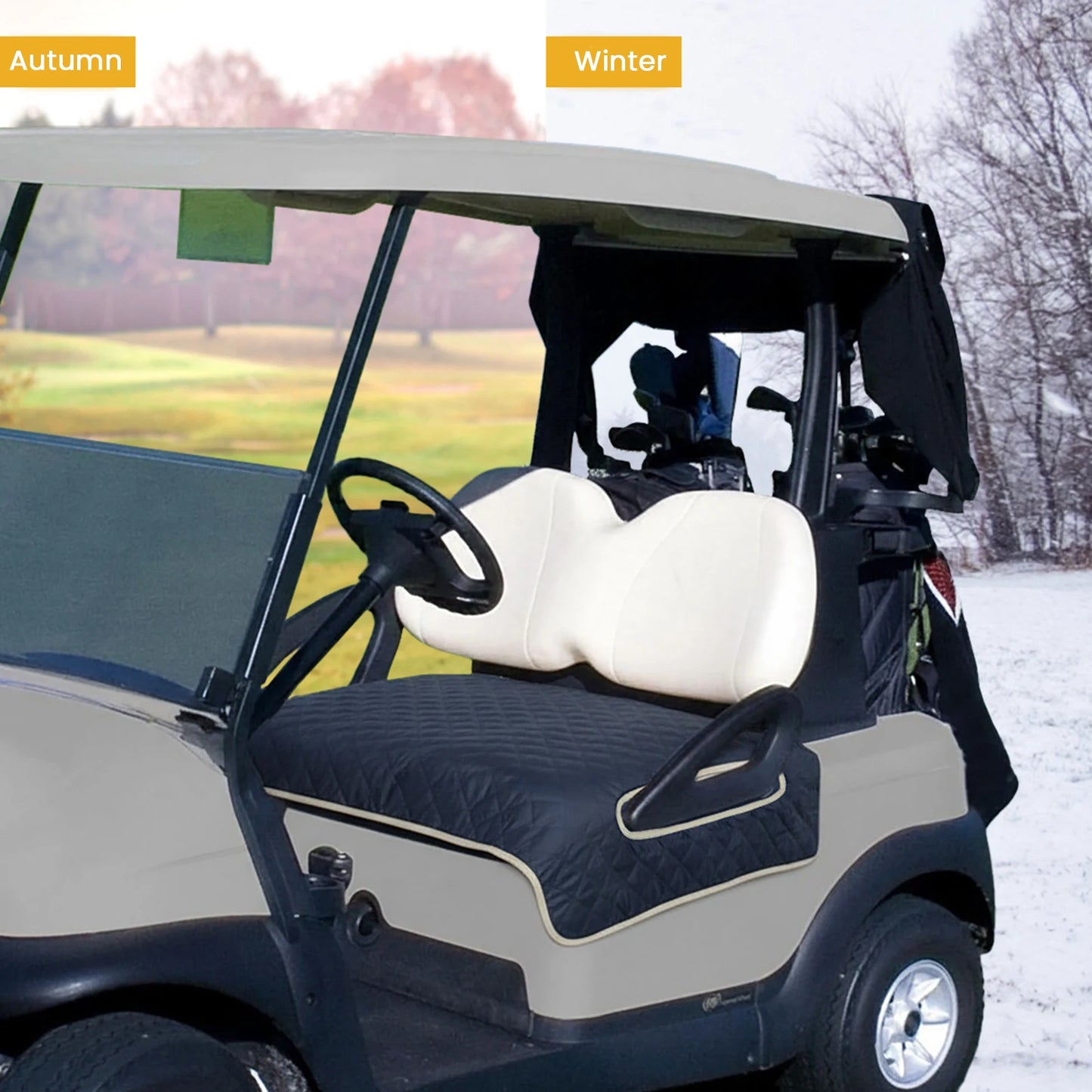Golf Cart Seat Cover Waterproof Heated Seat Cushion Travel Sports Cart Seat Cushion Cover Golf Gifts for Men Golf Lover